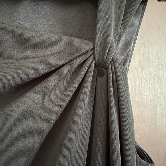 DAVID MEISTER | Black Asymmetrical Neckline and Hemline Little Black Dress | 14 - Picture 2 of 5